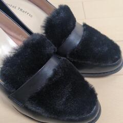 ファー付パンプス(24.5cm)の画像