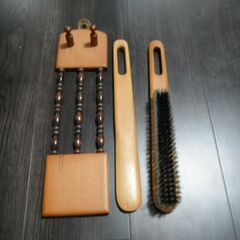 【中古】 靴ベラ　靴ブラシ　セットの画像