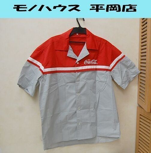 CocaCola ワークシャツ 半袖 3Lサイズ 刺繍 レッド×グレー No Reason コカコーラ ノーリーズン 札幌市 清田区 平岡