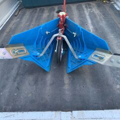 ホンダ耕運機パンチ・エックス F402/パンチF503用 ブルー溝浚器（尾輪付）(10884)の画像