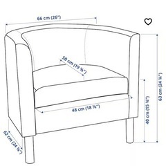 （お渡し先決定済み）1人がけソファ　アイボリーホワイト IKEA 北欧モダン家具の画像