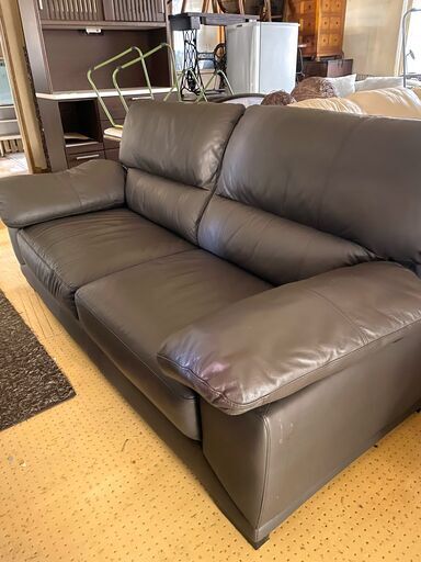 ニトリNITORI3人用ソファ (ウォール3KD 革C1DBR) (オンザコーナー