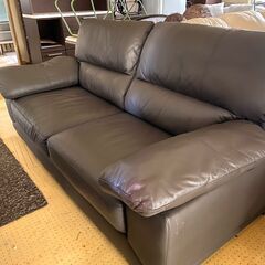 ニトリ NITORI 3人用ソファ (ウォール3KD 革C1DBR)