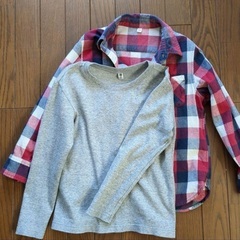 ネルシャツ2　長袖Tシャツ2 130cm 4枚セット　の画像