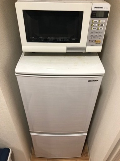 シャープ冷蔵庫+パナソニック電子レンジセット