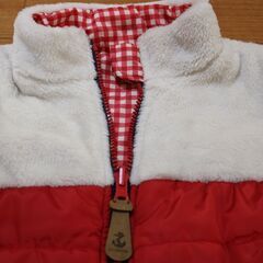 ★冬物 中綿ベスト 130cm★HusHusH ハッシュアッシュ★女の子 かわいい感じ リバーシブル★ワールド 上着  ダウン ボア コート 防寒★の画像