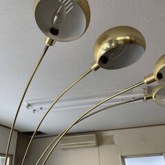 50's デザイン ゴールド フロアライト 4連 デザイナーズ ミッドセンチュリー レトロ アンティークの画像