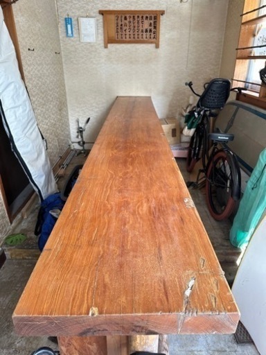 一枚板　カウンターテーブル　4m  檜？　松？