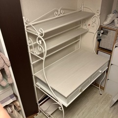 【あげます・土日非対面】姫系ホワイトデスク