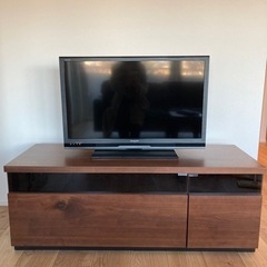 美品 LOWYA 幅120cm テレビ台 ウォルナット 天然木突板