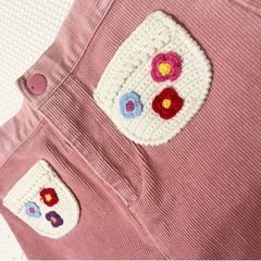 【美品】ミキハウス/刺繍/コーデュロイ/レーススカート100sizeの画像