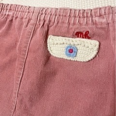 【美品】ミキハウス/刺繍/コーデュロイ/レーススカート100sizeの画像