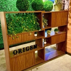 オシャレ収納棚・間仕切り【観葉植物付き】