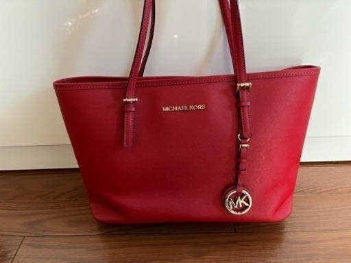 マイケルコース　赤　トートバッグ