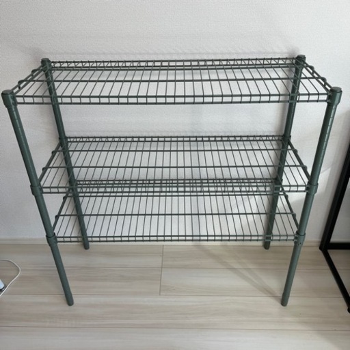 IKEA OMAR イケア 3段 収納シェルフユニット ラック グリーン