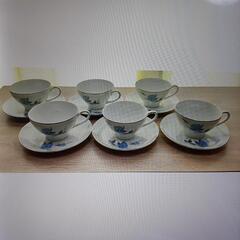ノリタケ製SYLVIA 花柄　ティーカップ6セット