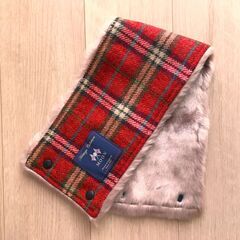 ◆500円◆赤のチェックの可愛いマフラー◆洗濯可◆美品◆の画像