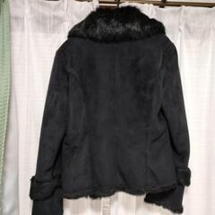 ショートコート　ムートン調　ブラックの画像