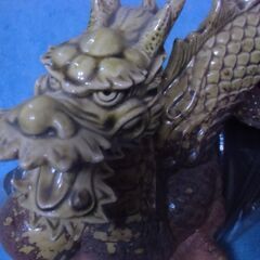 干支 辰 タツ リュウ 信楽焼 置物 飾りもの 縁起物 (大) 台座付き お譲りします。＊石川県＊美川より＊期間限定の画像