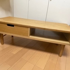 北欧風　おしゃれなローテーブル　木製　収納&引き出し付きの画像