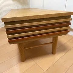 北欧風　おしゃれなローテーブル　木製　収納&引き出し付きの画像