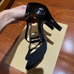 【美品】ミュール 黒　Lサイズ 7センチヒールの画像