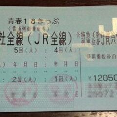 青春18きっぷ2回分 改札内手渡し可
