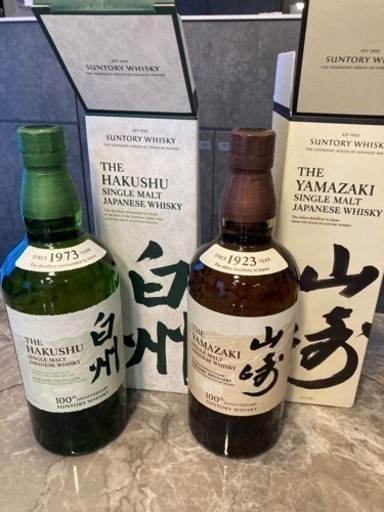 山崎　白州　100周年記念ラベル　希少　プレミアムウイスキー　富山取引可
