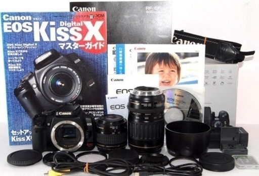 Canon キャノン EOS Kiss X 純正＆超望遠Ｗズームレンズセット