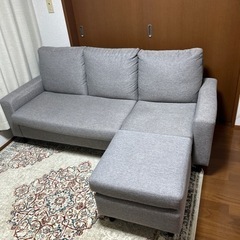 （成約済）3人掛けカウチソファ　独立タイプ　クッション付　（期間...