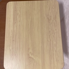 [山善] サイド テーブル(折りたたみ) 幅50×奥行48×高さ70cm ナチュラルの画像