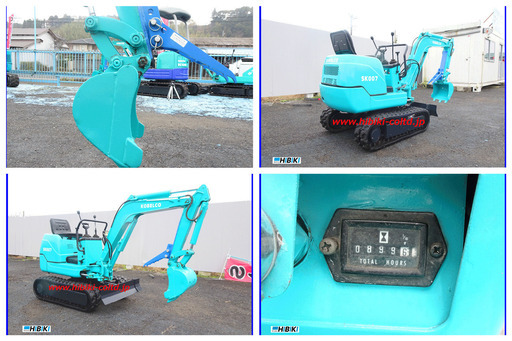 コベルコ：KOBELCO:SK007:中古油圧ショベル◆0.7ｔ◆ミニユンボ◆建設機械ガチャック仕様/シリンダーオイルシール全交換済み