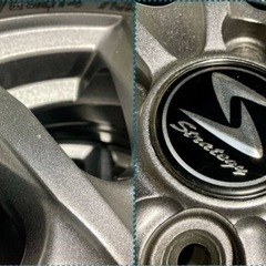 「商談中」㊼155/65R14 新品冬用タイヤ4本と中古美品ホイールとナット付きの画像