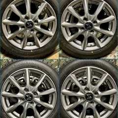「商談中」㊼155/65R14 新品冬用タイヤ4本と中古美品ホイールとナット付きの画像