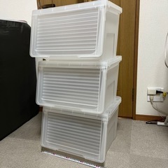 収納　オープンボックス　スライド式　クリアケース　3個セット