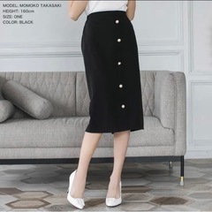 JULIABOUTIQUE  パールボタン付きミディアム丈スカート