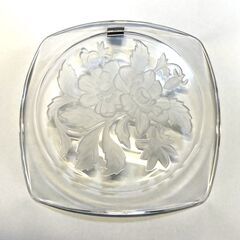 花柄ホーヤクリスタル 銘々皿5枚 art engraving series 切子の画像