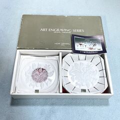 花柄ホーヤクリスタル 銘々皿5枚 art engraving series 切子の画像