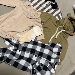 【取引中】ベビー服4点➕新品タイツ　サイズ70〜80