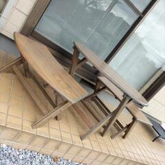 差し上げます　テーブル　イス　バーベキュー
