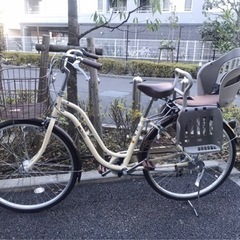 【美品】【お買い得】チャイルドシート付き 6段変則ギア 自転車 ...