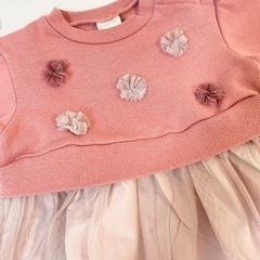 〈34〉ベビー服　長袖チュニックワンピース　70の画像