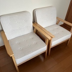 ソファ カウチ ソファー 1人掛け ファブリック 肘付き 天然木脚
