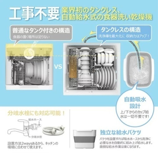 【購入者決定しました】新品⭐️食器用洗濯機！食洗機定価121600円【年内引き取り限定】