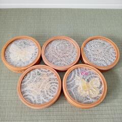 木製コースター5点セット　蝶々、バタフライの画像