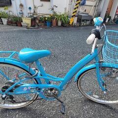 自転車　24インチ　女の子　パステルブルー