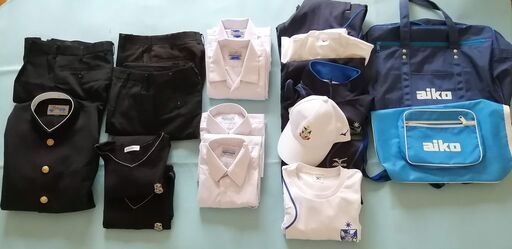 愛光中学校男子指定制服＆体操服＆通学カバン類１式18点