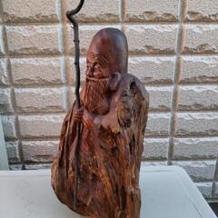木彫り 仙人像 福禄寿 縁起物の画像