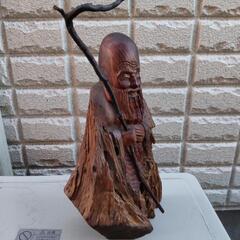 木彫り 仙人像 福禄寿 縁起物の画像