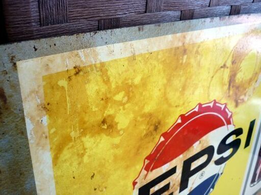 ☆PEPSI ブリキ看板 PEPSI-COLA 横560mm 縦400mm ペプシ コーラ ノベルティグッズ サイン 札幌 北20条店